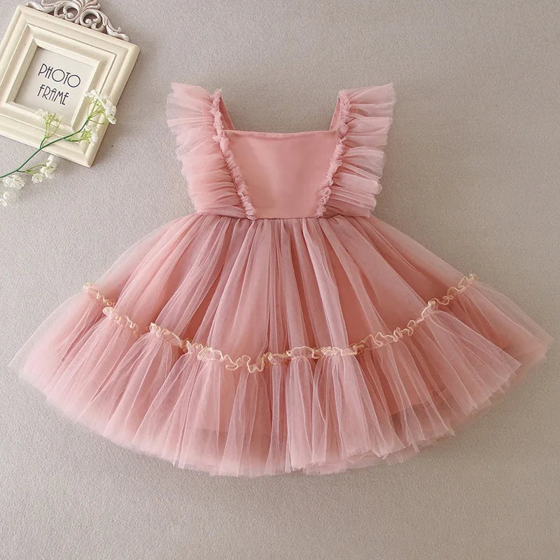 New Baby Girl Baptism Dresses Toddler Christening Gowns Children'S Clothes Summer Birthday Wedding Dress for Newborn 3-24