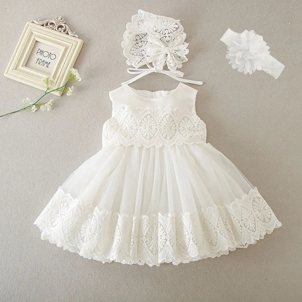 New Baby Girl Baptism Dresses Toddler Christening Gowns Children'S Clothes Summer Birthday Wedding Dress for Newborn 3-24