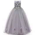 Formal Gray Long Bridesmaid Dress Kids Dresses for Girls Children Elegant Party Wedding Dress Girl Evening Gowns10 12 Years