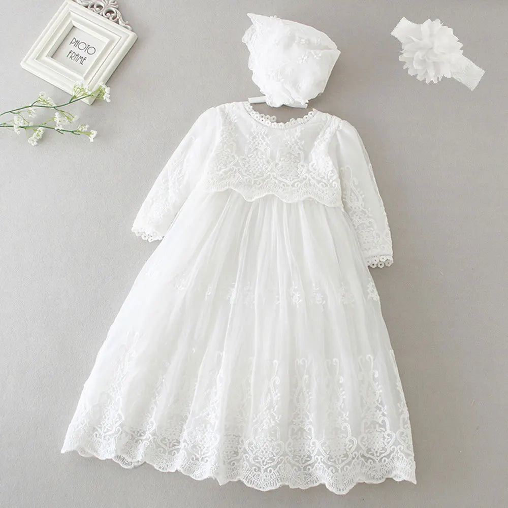 New Baby Girl Baptism Dresses Toddler Christening Gowns Children'S Clothes Summer Birthday Wedding Dress for Newborn 3-24