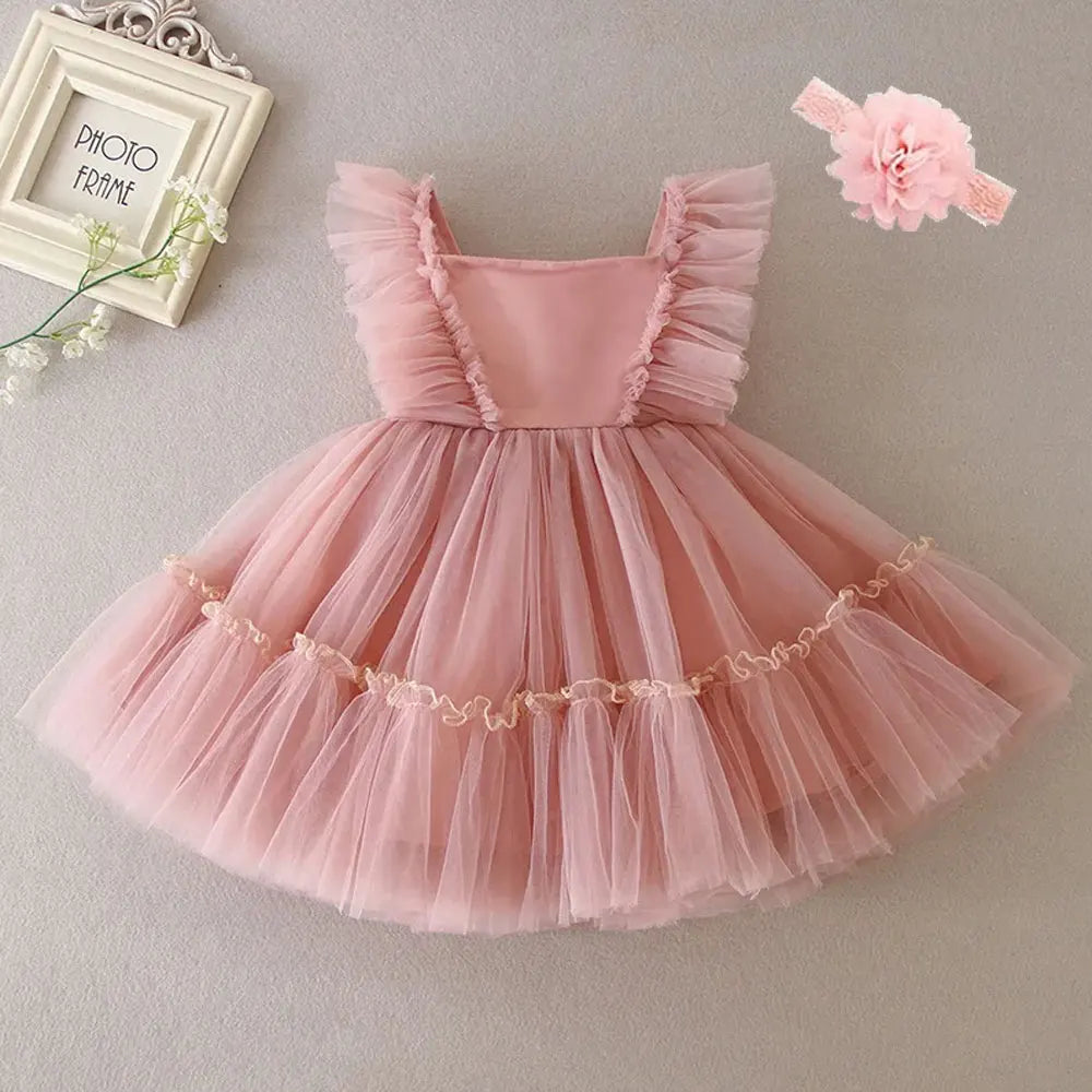 New Baby Girl Baptism Dresses Toddler Christening Gowns Children'S Clothes Summer Birthday Wedding Dress for Newborn 3-24