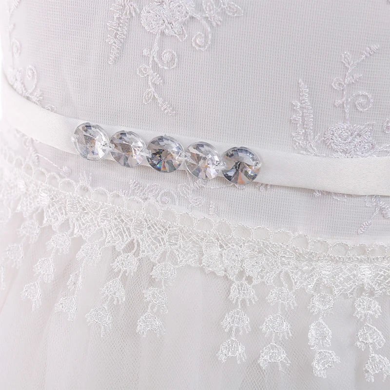 Summer Girl Party Dress White Bridesmaid Princess Dress Kids Dresses for Girls Clothes Children Wedding Dress 10 12 Years