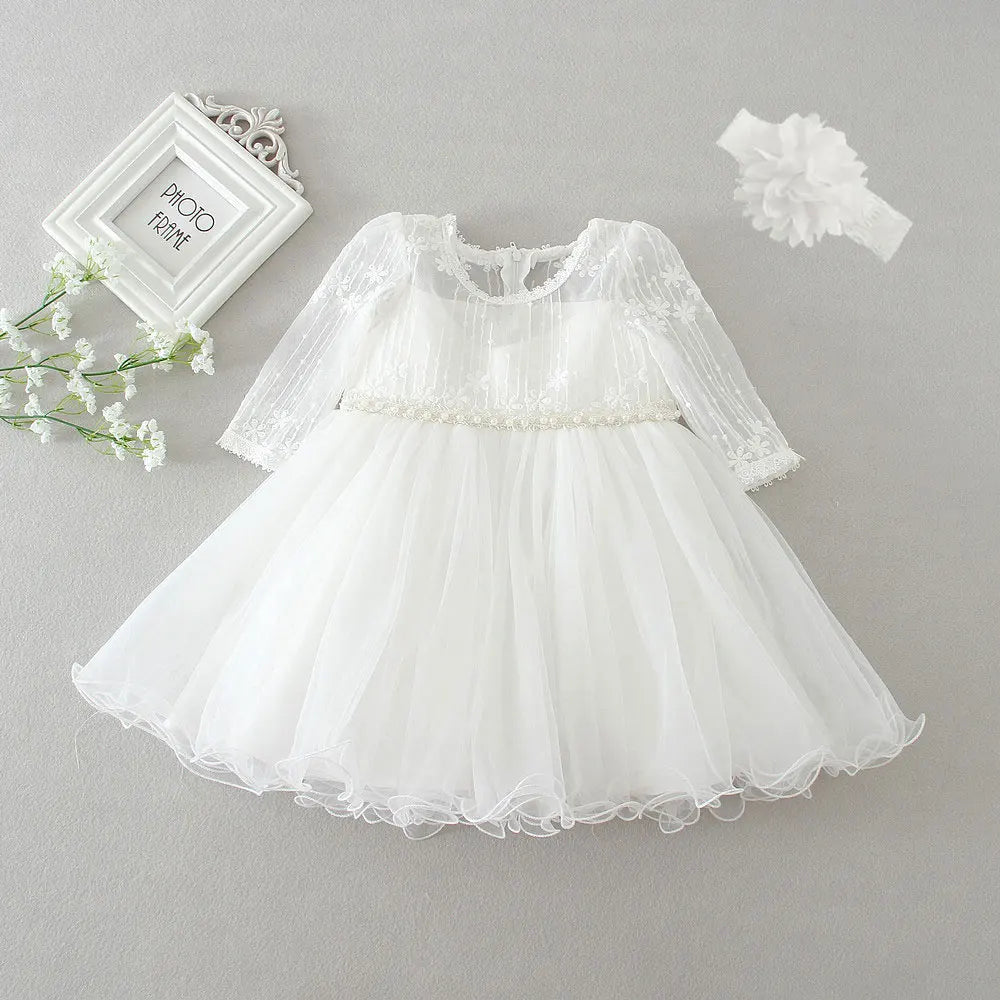 New Baby Girl Baptism Dresses Toddler Christening Gowns Children'S Clothes Summer Birthday Wedding Dress for Newborn 3-24