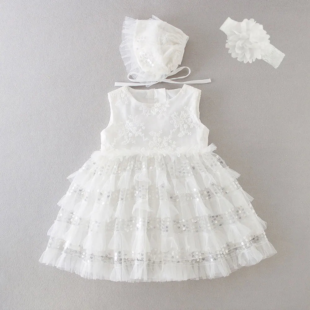 New Baby Girl Baptism Dresses Toddler Christening Gowns Children'S Clothes Summer Birthday Wedding Dress for Newborn 3-24
