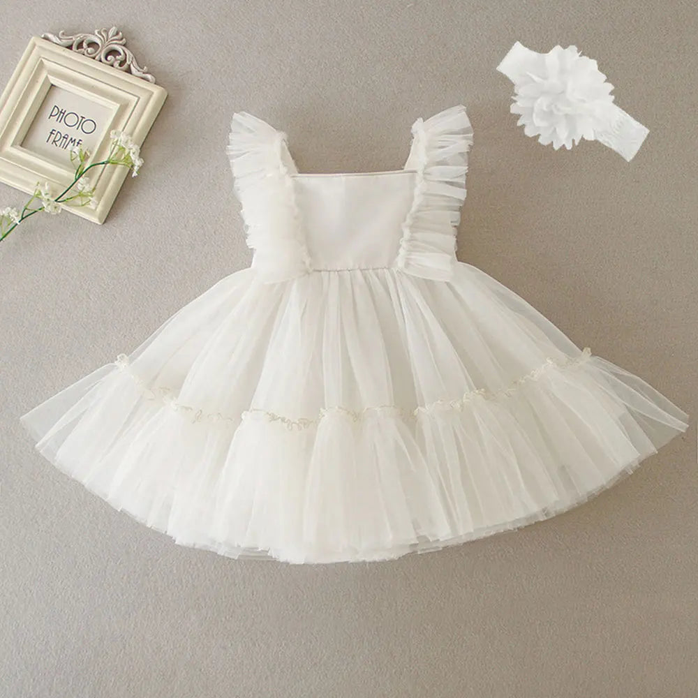 New Baby Girl Baptism Dresses Toddler Christening Gowns Children'S Clothes Summer Birthday Wedding Dress for Newborn 3-24